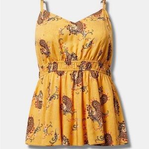 Torrid Yellow Paisley Camisole Top